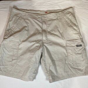 Wrangler Relaxed Fit Cargo Shorts Men's 42 Khaki Cotton Blend